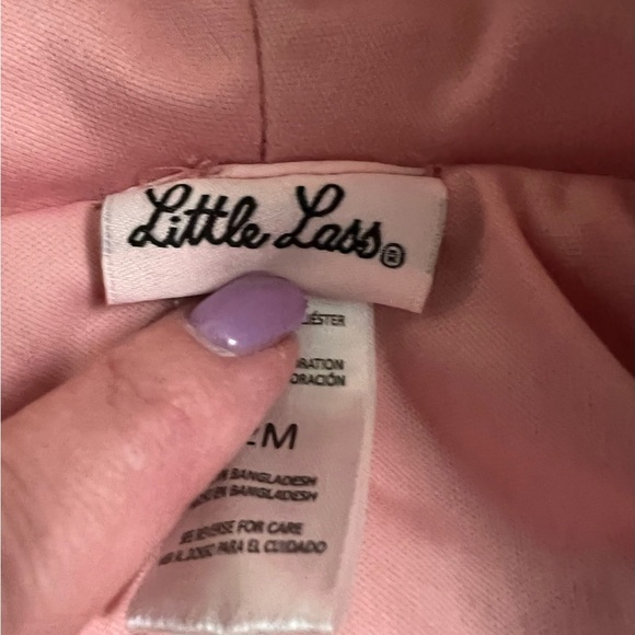 Little Lass 12 month Baby Girl Ight Pink and White Hooded Dressy Vest ECU - Picture 10 of 12